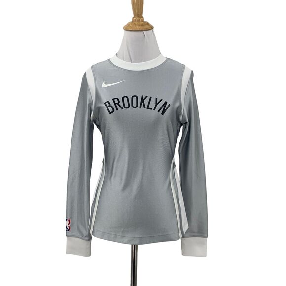 Nike X Ambush NRG Top Womens S Small Silver SLIM Fit Sleeve Inset Brooklet Nets - Picture 1 of 16